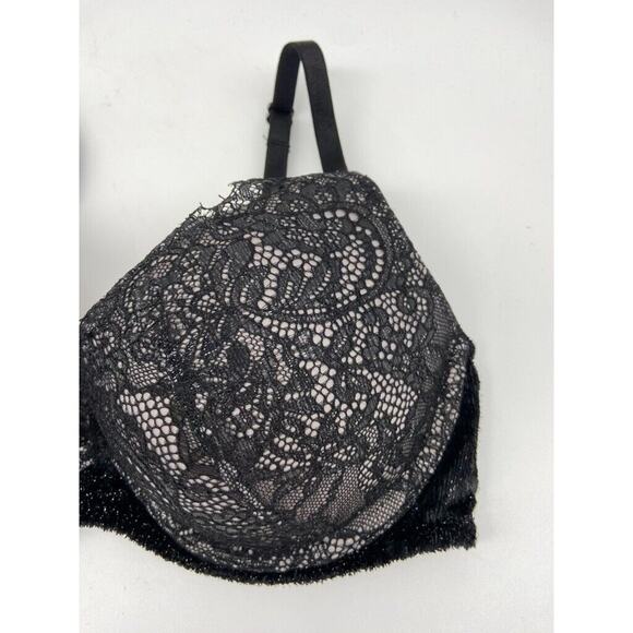 Victoria's Secret Bra Women 32C Black Very‎ Sexy Push-Up Lace LOGO - Picture 2 of 10